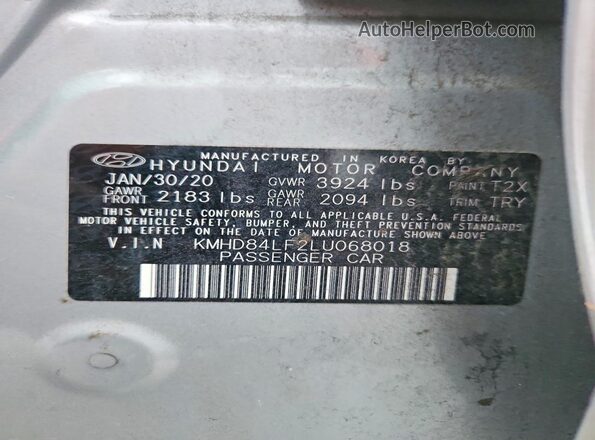 KMHD84LF2LU068018 2020 HYUNDAI ELANTRA Серебряный Вид подкапотного пространства