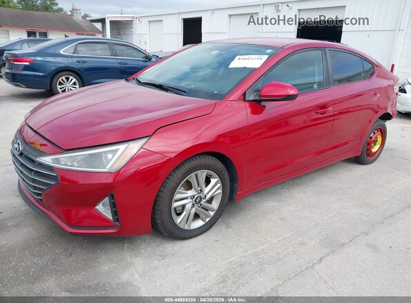 KMHD84LF2LU961063 2020 HYUNDAI ELANTRA Burgundy წინა მარცხენა ხედი სამი მეოთხედიდან
