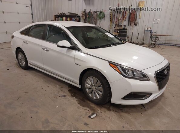 KMHE24L12GA012775 2016 HYUNDAI SONATA HYBRID Белый Передняя правая четверть