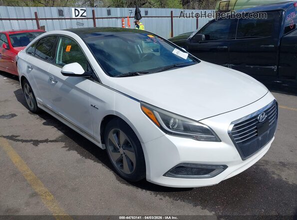 KMHE34L14HA044772 2017 HYUNDAI SONATA HYBRID White Przód prawy