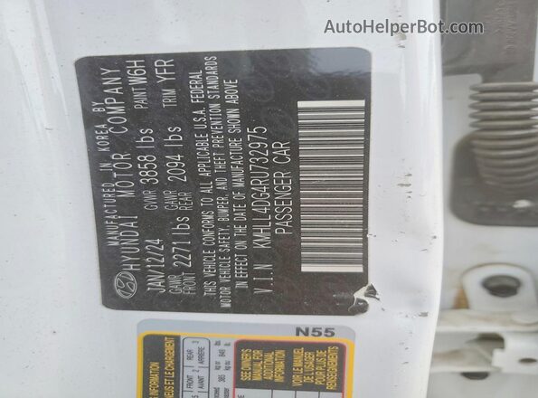 KMHLL4DG4RU732975 2024 HYUNDAI ELANTRA Белый Вид подкапотного пространства