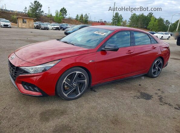 KMHLR4AF0MU120288 2021 HYUNDAI ELANTRA Красный Передняя левая четверть
