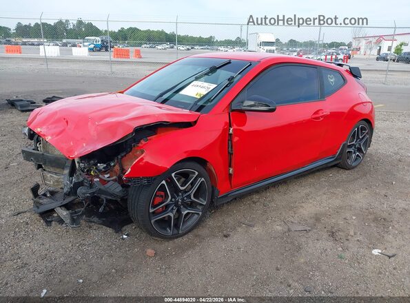 KMHT36AH3LU005133 2020 HYUNDAI VELOSTER N Red წინა მარცხენა ხედი სამი მეოთხედიდან