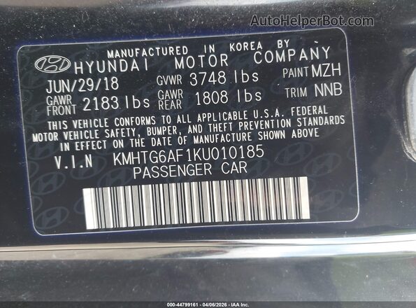 KMHTG6AF1KU010185 2019 HYUNDAI VELOSTER Black Engine compartment view