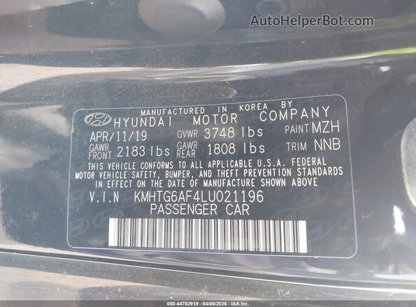 KMHTG6AF4LU021196 2020 HYUNDAI VELOSTER Черный Вид подкапотного пространства