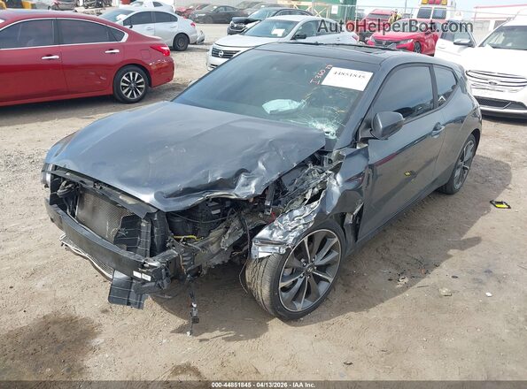 KMHTG6AF6KU007301 2019 HYUNDAI VELOSTER Gray წინა მარცხენა ხედი სამი მეოთხედიდან