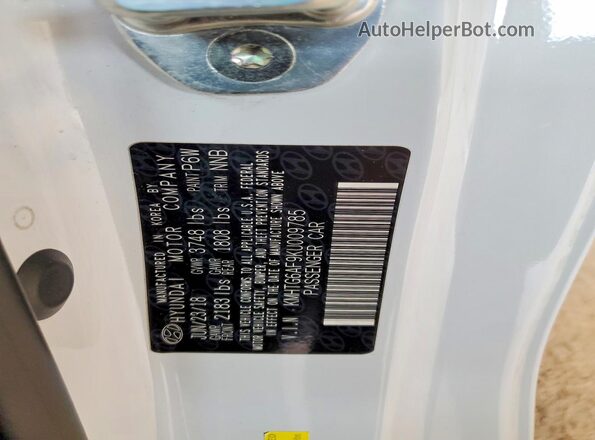 KMHTG6AF9KU009785 2019 HYUNDAI VELOSTER White ძრავის განყოფილების ხედი
