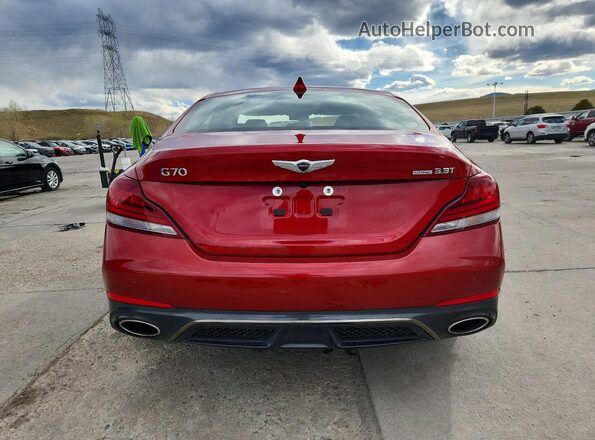 KMTG34LE1LU058069 2020 GENESIS G70 Red Вид ззаду