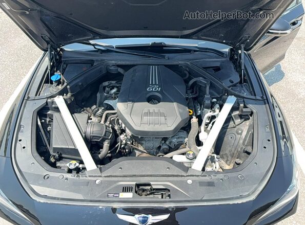 KMTG44LA5KU025617 2019 GENESIS G70 Черный Вид салона спереди