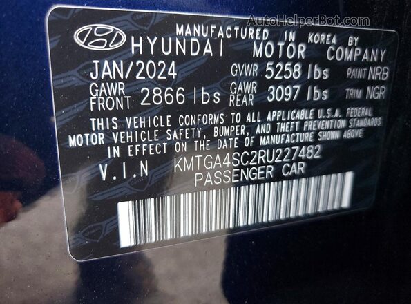 KMTGA4SC2RU227482 2024 GENESIS G80 Blue Вид підкапотного простору