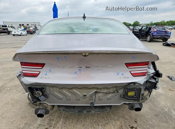 KMTGA4SC5RU217268 2024 GENESIS G80 Silver Вид ззаду
