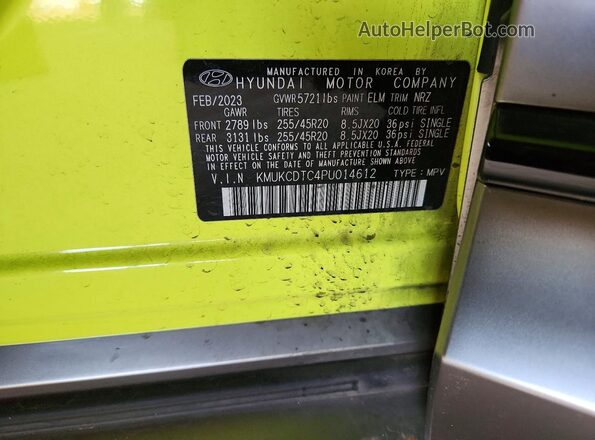 KMUKCDTC4PU014612 2023 GENESIS GV60 Yellow VIN sticker view