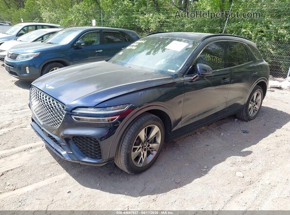 KMUMCDTC7NU033788 2022 GENESIS GV70 Dark Blue Передняя левая четверть