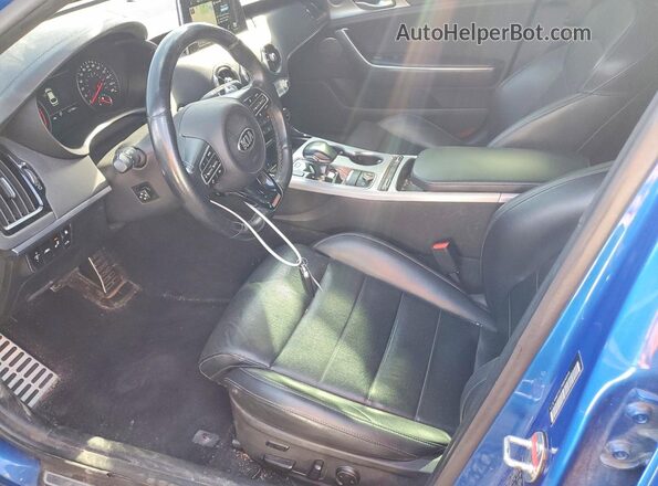 KNAE55LC7K6056444 2019 KIA STINGER Синий Вид салона спереди