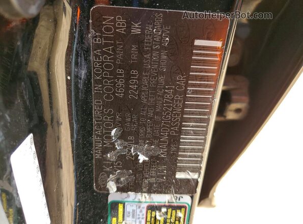 KNALN4D71G5217841 2016 KIA CADENZA Black Engine compartment view