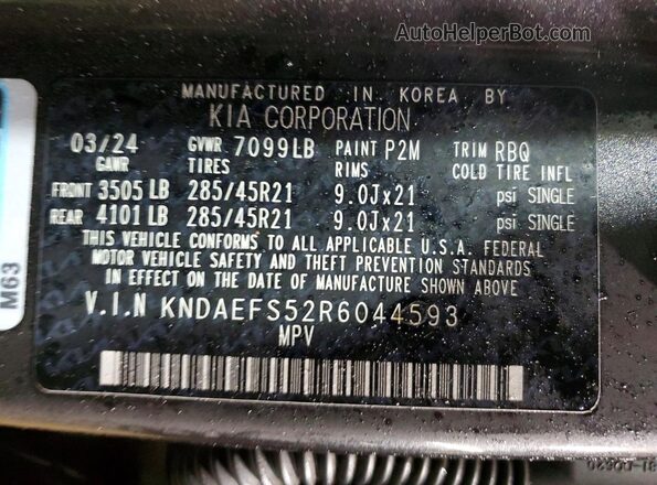 KNDAEFS52R6044593 2024 KIA EV9 Серый Панорамный вид салона 360°