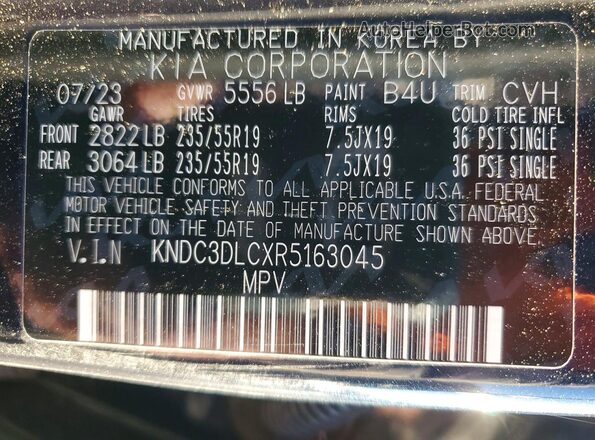 KNDC3DLCXR5163045 2024 KIA EV6 Черный Панорамный вид салона 360°