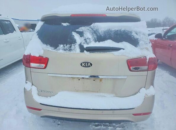 KNDMB5C14G6090113 2016 KIA SEDONA Beige Widok z tyłu