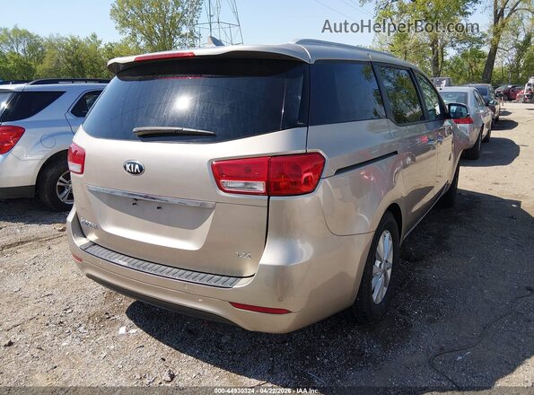 KNDMB5C16H6266872 2017 KIA SEDONA Золотой Задняя правая четверть