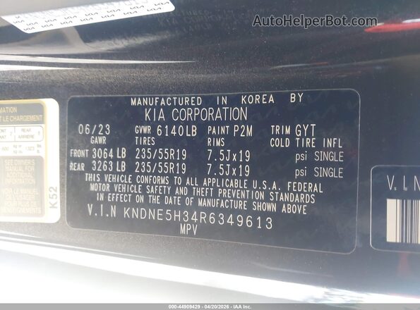 KNDNE5H34R6349613 2024 KIA CARNIVAL MPV Gray Widok komory silnika