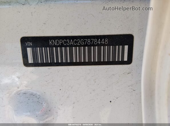 KNDPC3AC2G7878448 2016 KIA SPORTAGE White Widok komory silnika
