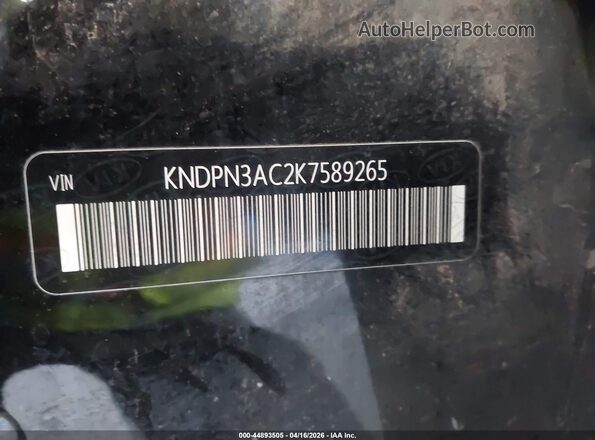 KNDPN3AC2K7589265 2019 KIA SPORTAGE Black Vista del compartimento del motor