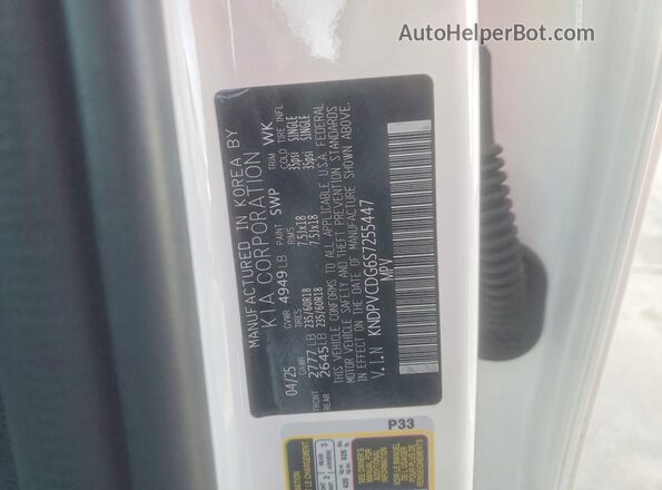 KNDPVCDG6S7255447 2025 KIA SPORTAGE Белый Вид наклейки с VIN-кодом