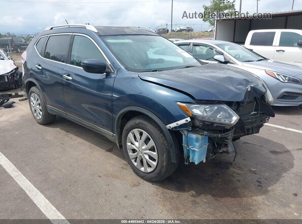 KNMAT2MT0GP646488 2016 NISSAN ROGUE Синий Передняя правая четверть