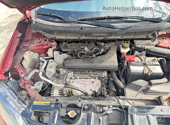 KNMAT2MV5GP690360 2016 NISSAN ROGUE Red Widok wnętrza z przodu