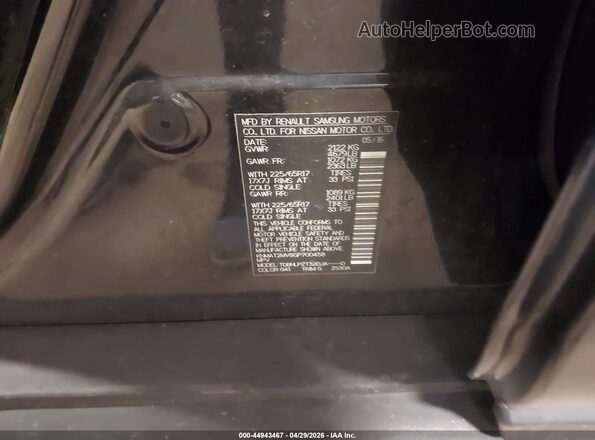 KNMAT2MV8GP700458 2016 NISSAN ROGUE Black Vista del compartimento del motor