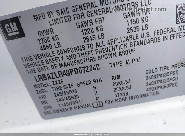 LRBAZLR49PD072740 2023 BUICK ENVISION White Engine compartment view