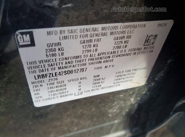 LRBFZLE42SD012707 2025 BUICK ENVISION Black Widok komory silnika