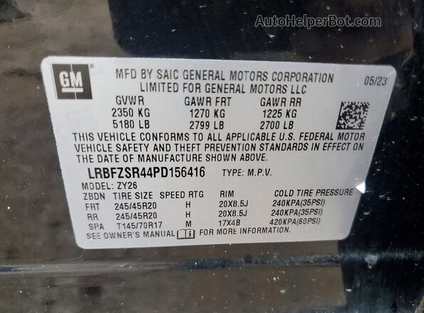 LRBFZSR44PD156416 2023 BUICK ENVISION Black VIN կոդի պիտակի տեսք