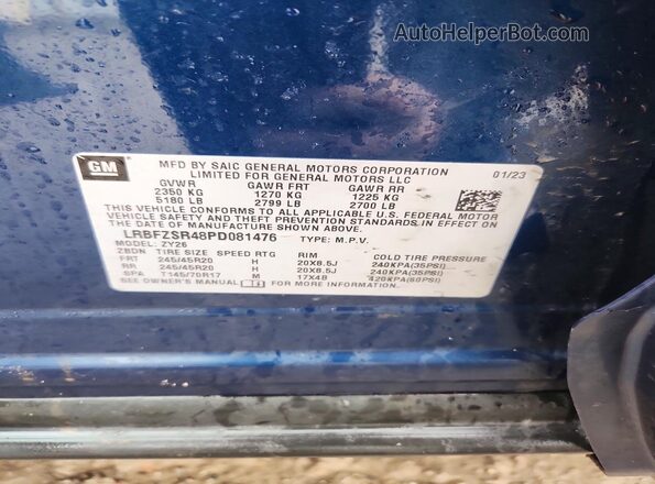 LRBFZSR48PD081476 2023 BUICK ENVISION Blue Սալոնի 360 աստիճան տեսք