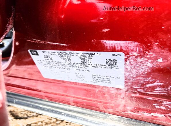 LRBFZSR4XPD154394 2023 BUICK ENVISION Бордовый Вид наклейки с VIN-кодом