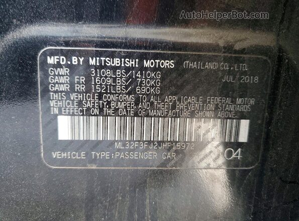 ML32F3FJ2JHF15972 2018 MITSUBISHI MIRAGE Черный Вид подкапотного пространства