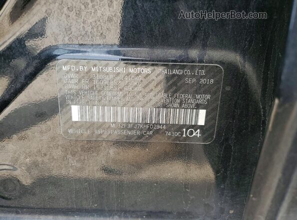 ML32F3FJ7KHF02944 2019 MITSUBISHI MIRAGE Черный Вид подкапотного пространства