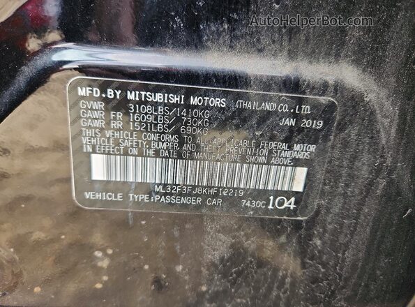 ML32F3FJ8KHF12219 2019 MITSUBISHI MIRAGE Черный Вид подкапотного пространства