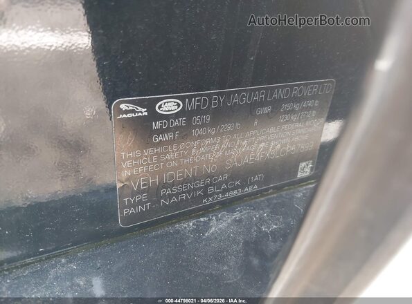 SAJAE4FX5LCP57899 2020 JAGUAR XF Black Vista del compartimento del motor