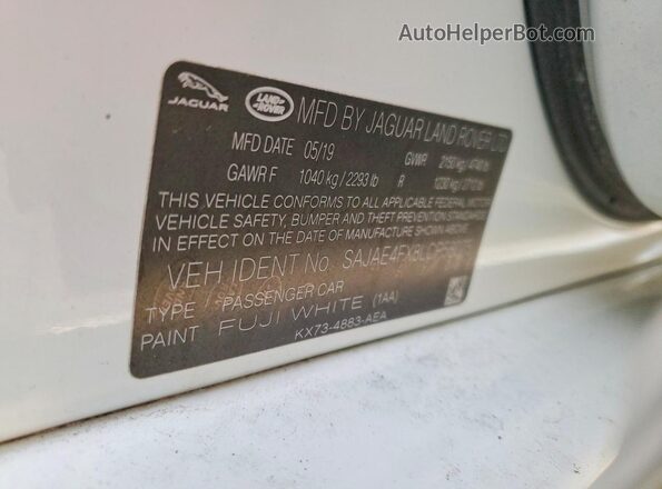 SAJAE4FX8LCP58075 2020 JAGUAR XF White Widok naklejki z numerem VIN