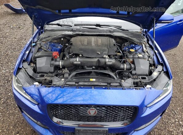SAJAL4BV7HA964646 2017 JAGUAR XF Blue Вид задньої частини салону