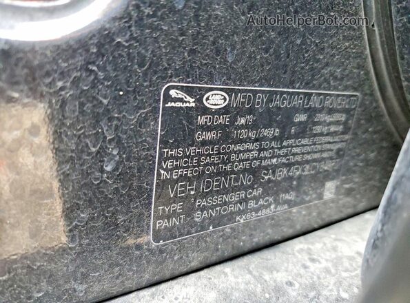 SAJBK4FX3LCY84972 2020 JAGUAR XF Черный Вид наклейки с VIN-кодом