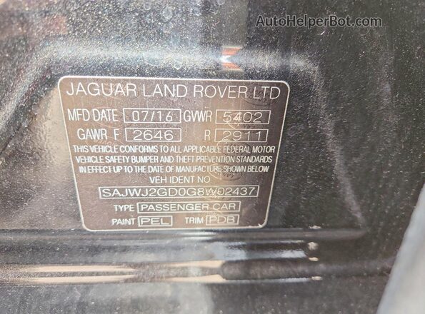 SAJWJ2GD0G8W02437 2016 JAGUAR XJL Black Vista del compartimento del motor