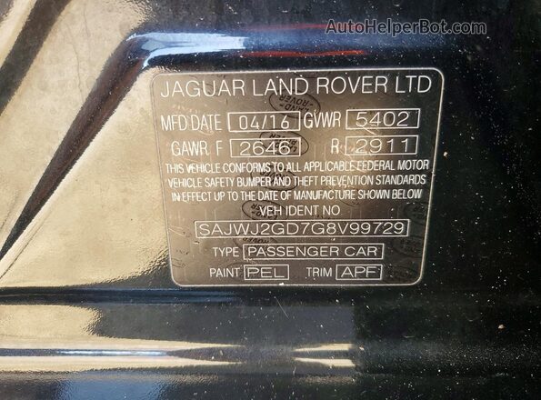 SAJWJ2GD7G8V99729 2016 JAGUAR XJL Черный Вид подкапотного пространства