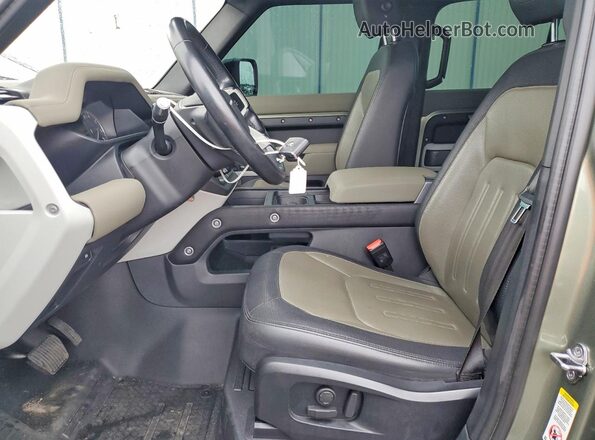 SALE2ERU6N2089595 2022 LAND ROVER DEFENDER Green Widok wnętrza z przodu