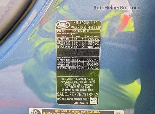 SALEJ7EX7R2348552 2024 LAND ROVER DEFENDER Синий Вид подкапотного пространства