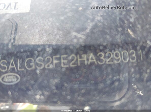 SALGS2FE2HA329031 2017 LAND ROVER RANGE ROVER Silver Widok komory silnika