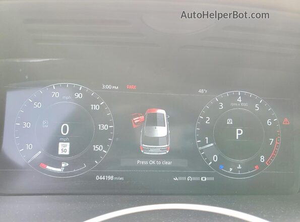 SALGS2SV2KA516833 2019 LAND ROVER RANGE White Widok zestawu wskaźników