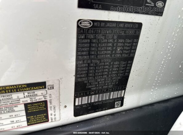 SALRG2RV7K2412963 2019 LAND ROVER DISCOVERY Белый Вид подкапотного пространства