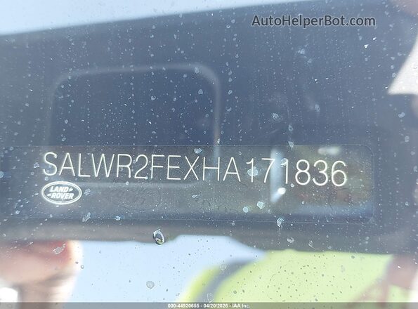 SALWR2FEXHA171836 2017 LAND ROVER RANGE ROVER SPORT White Вид підкапотного простору